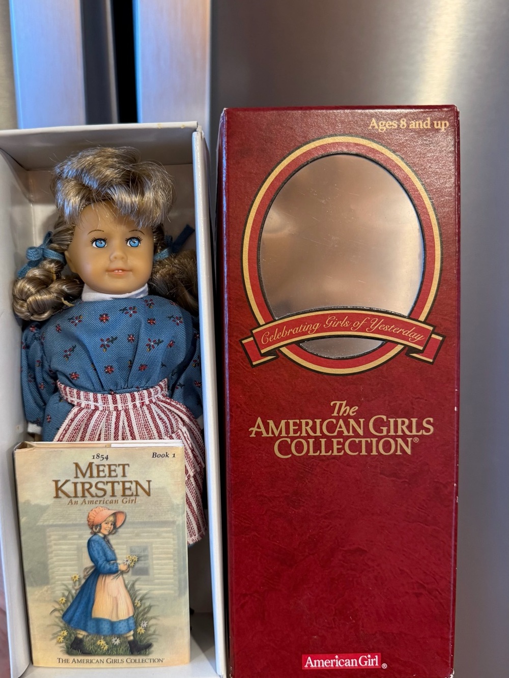 American Girl Doll in Blue Outfit with Blonde Hair